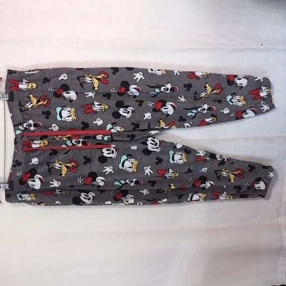 Disney Grey Mickey Mouse Donald Duck Plush Pajama Pant size Extra Large - Picture 1 of 6